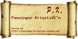 Passinger Krisztián névjegykártya
